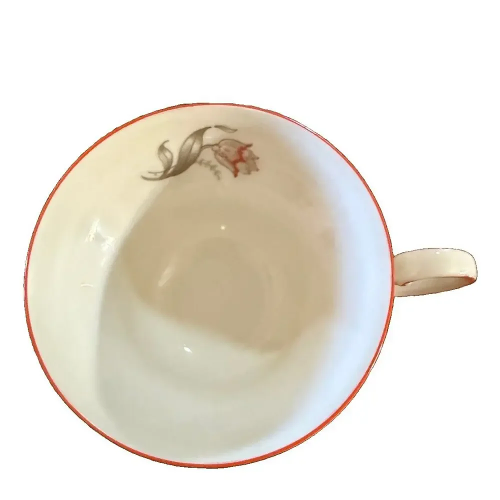 Vintage Rosenthal Pompadour Footed Teacup Red Trim Selb Germany